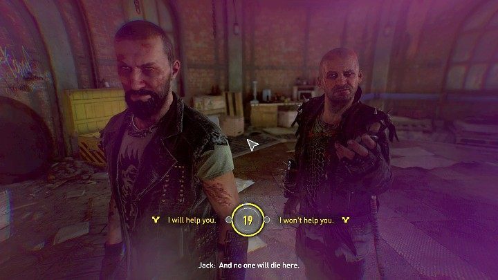 If you decide to negotiate, you'll find out that Jack and Joe want to escape the city and take refuge in the nearest settlement - Dying Light 2: Fight Jack and Joe or negotiate? Water Tower - Important Choices - Dying Light 2 Guide
