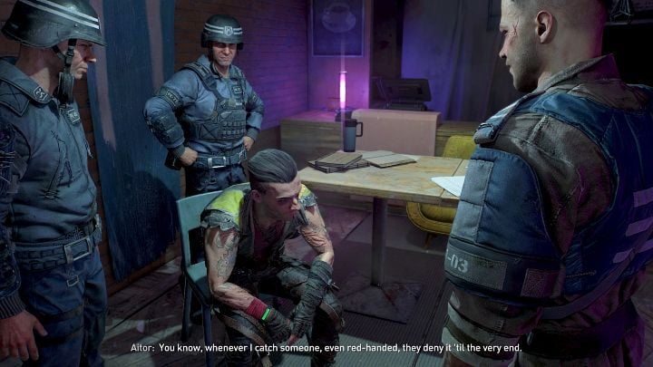 Upon entering Aitor's room, you will witness an interrogation scene where Barney refuses to plead guilty - Dying Light 2: Which faction to give the tower to? Water Tower - Important Choices - Dying Light 2 Guide