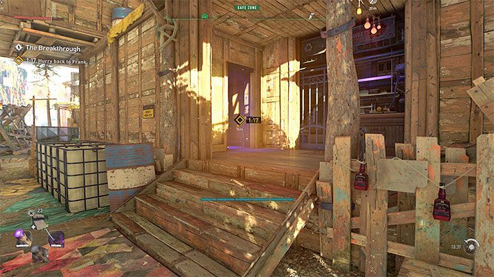 After you get the herbs, you have to go back to Frank - the new time limit is 2 and a half minutes - Dying Light 2: Help Frank or chase the truck? The Breakthrough - Important Choices - Dying Light 2 Guide