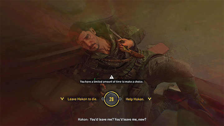 After reaching Hakon's hideout, you will witness a short cutscene in which Hakon will be hit by an arrow - Dying Light 2: Is it worth to help Hakon? Revolution / Into the Dark - Important Choices - Dying Light 2 Guide