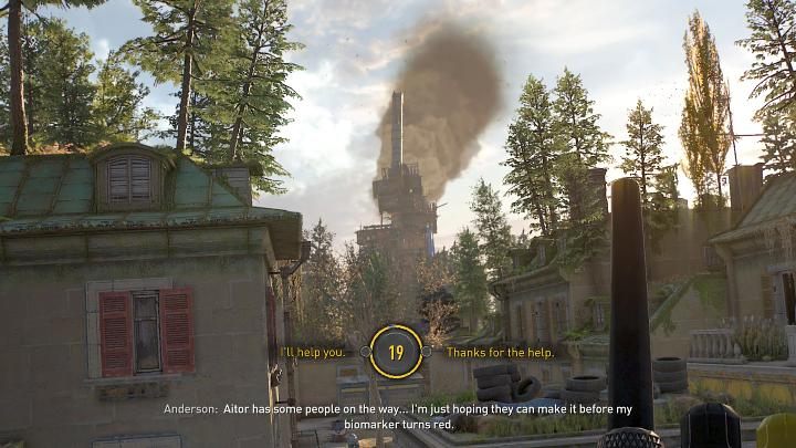 Once you go outside, Aiden will contact Anderson via the walkie-talkie - Dying Light 2: Is it worth to help Anderson? Into the Dark - Important Choices - Dying Light 2 Guide