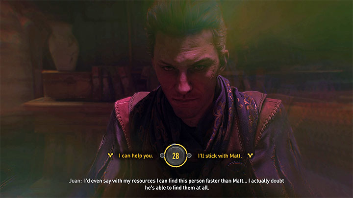 During the conversation with Juan, you' - Dying Light 2: Help Juan or Matt? Welcome On Board - Important Choices - Dying Light 2 Guide