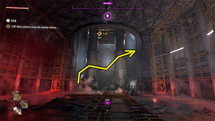 After reaching the rocket silo, you have to start climbing the upper balconies - Dying Light 2: Wich ending to choose? - Important Choices - Dying Light 2 Guide