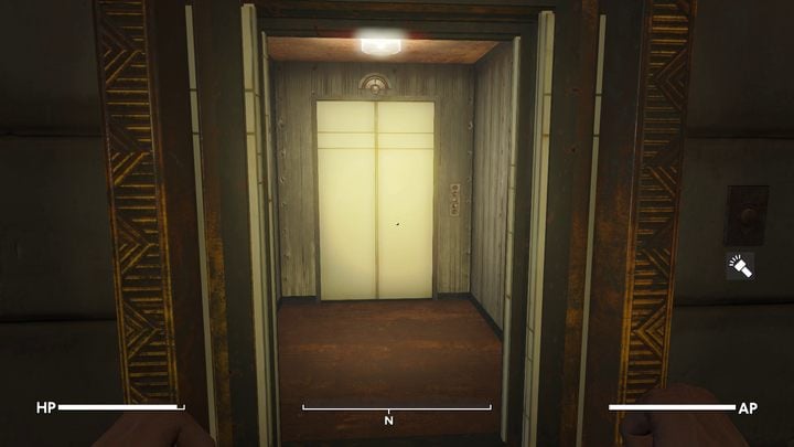 Many players' instinct may be to head for the elevator shaft at the end of the room, just below the illuminated square and compasses symbol - Fallout London: How to escape the facility? - Fallout: London: Walkthrough - Fallout London Guide