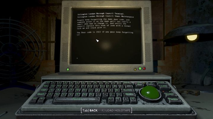 To open the door leading further, you will need to solve a simple puzzle - Fallout London: How to get to Angel Lab? - Fallout: London: Walkthrough - Fallout London Guide