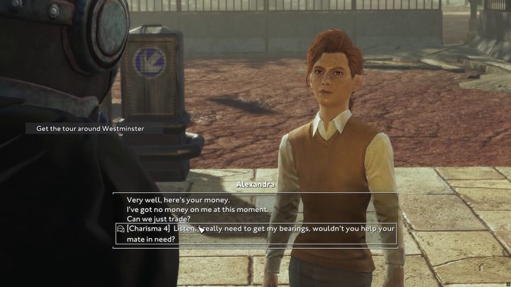 When you enter Westminster you will encounter a girl named Alexandra - Fallout London: How to get to Westminster? - Fallout: London: Walkthrough - Fallout London Guide