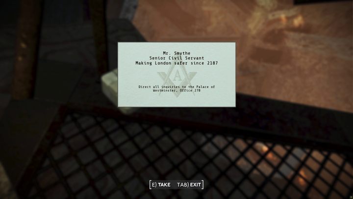 The quest journal will be updated - your new task will be to meet with the mysterious person in the office in the Palace of Westminster - Fallout London: How to get to Westminster? - Fallout: London: Walkthrough - Fallout London Guide