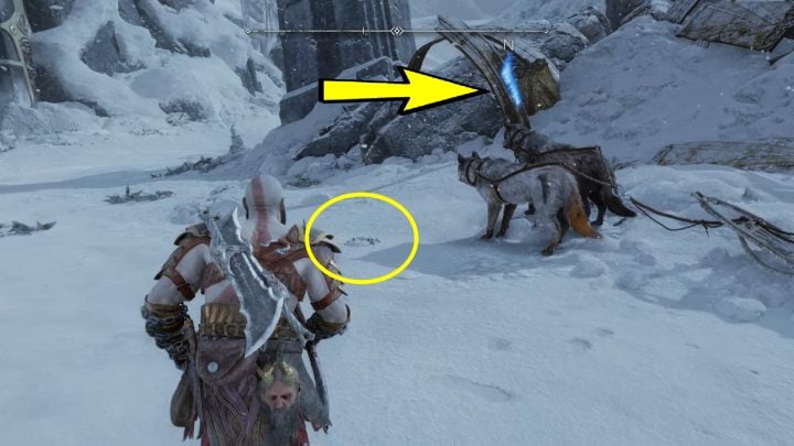 The runes are on the remains of a huge armor - God of War Ragnarok: Lake of Nine, Midgard - secrets, collectibles - God of War Ragnarok: Midgard - God of War Ragnarok Guide