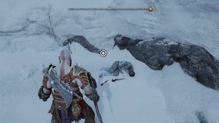 Climb the snowy stairs to the very top - God of War Ragnarok: Lake of Nine, Midgard - secrets, collectibles - God of War Ragnarok: Midgard - God of War Ragnarok Guide