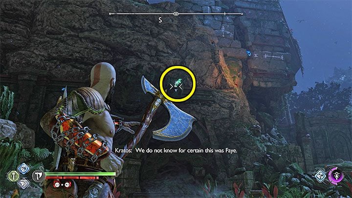 This raven can be found on the rocks in the eastern part of the Jungle - God of War Ragnarok: The Jungle, Vanaheim - secrets, collectibles - God of War Ragnarok: Vanaheim - God of War Ragnarok Guide