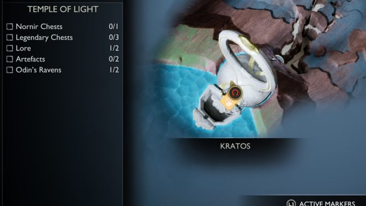 The first Legendary Chest from the Temple of Light in Alfheim is located in the southern part of the building - God of War Ragnarok: Temple of Light, Alfheim - secrets, collectibles - God of War Ragnarok: Alfheim - God of War Ragnarok Guide