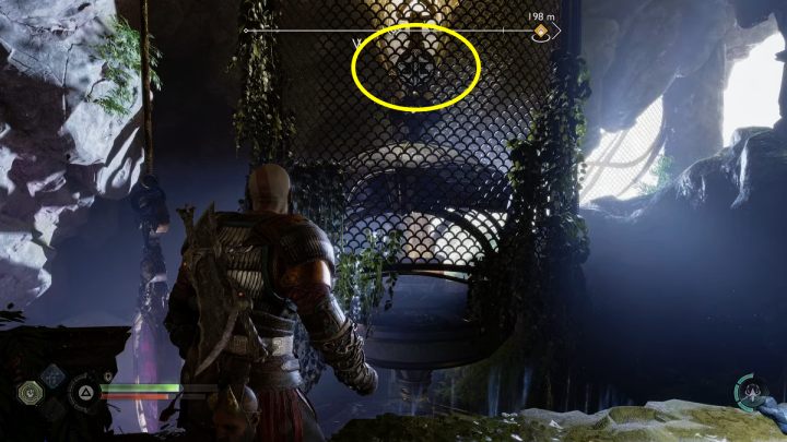 Raise the crystal 3 levels up and, without letting go of the lever, hit the white marble ball above the chest with the axe - God of War Ragnarok: Temple of Light, Alfheim - secrets, collectibles - God of War Ragnarok: Alfheim - God of War Ragnarok Guide