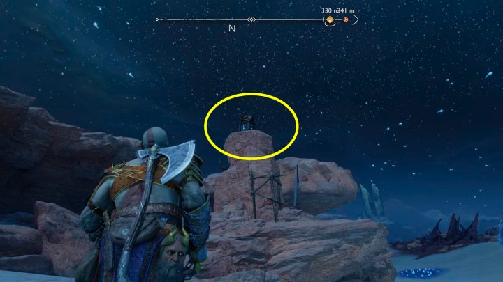 Go outside and ignite the 2nd torch using Sigil Arrows and Blades of Chaos - God of War Ragnarok: The Forbidden Sands, Alfheim - secrets, collectibles - God of War Ragnarok: Alfheim - God of War Ragnarok Guide