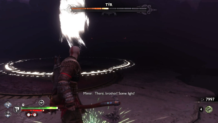 During the battle, avoid combinations of blows that end with red attacks - God of War Ragnarok Valhalla: Tyr - God of War Ragnarok: Valhalla DLC - God of War Ragnarok Guide