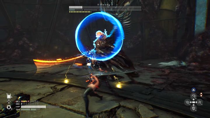 The boss's red attack is now a series of 4 quick swings, ending with an aerial attack - Stellar Blade: How to defeat Tachy (Alpha Naytiba)? - Bosses - Stellar Blade Guide