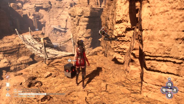 Head west - when you reach the place shown in the picture, use the protruding rod and yellow edges - Stellar Blade: All EVE costumes map - Secrets and Collectibles - Stellar Blade Guide