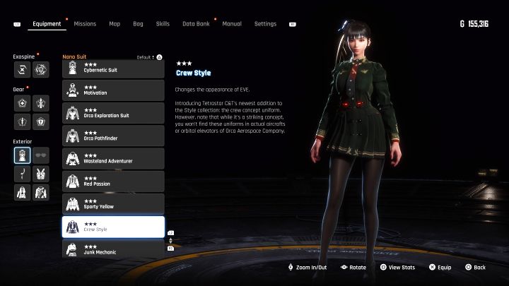 Visit any repair console and craft the suit with materials - Stellar Blade: All EVE costumes map - Secrets and Collectibles - Stellar Blade Guide