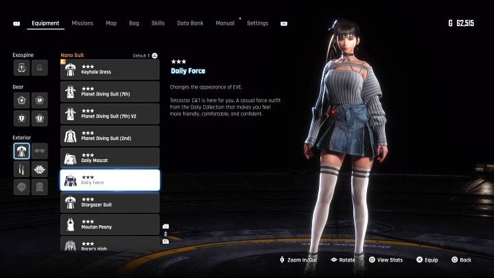 Visit any repair console and craft the suit with materials - Stellar Blade: All EVE costumes map - Secrets and Collectibles - Stellar Blade Guide