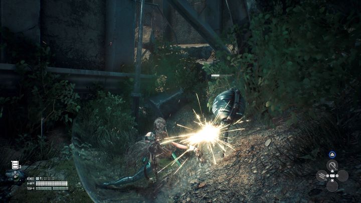 Defeat monsters encountered there and look for a small robot that lights in blue when Scan is activated - Stellar Blade: Tumbler Expansion Modules map - Secrets and Collectibles - Stellar Blade Guide