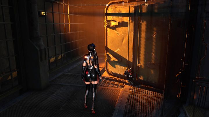 In the Space Logistics Complex location, you need to descend to a transmission belt and avoid green laser beams - Stellar Blade: All Cans map - Secrets and Collectibles - Stellar Blade Guide