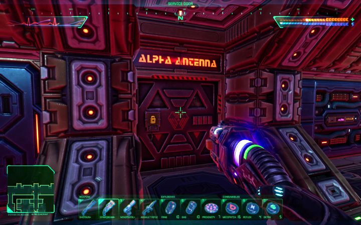 The main reason for visiting this deck is to destroy 4 antennas after unlocking the side rooms - System Shock Remake: Interactive map - System Shock Remake: Basics - System Shock Remake Guide