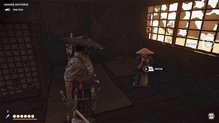 Once the battle is over, speak with Yuna and follow her to the main building of the forge - Ghost of Tsushima: Hammer and Forge walkthrough - Act 1 - Ghost of Tsushima Guide, Walkthrough