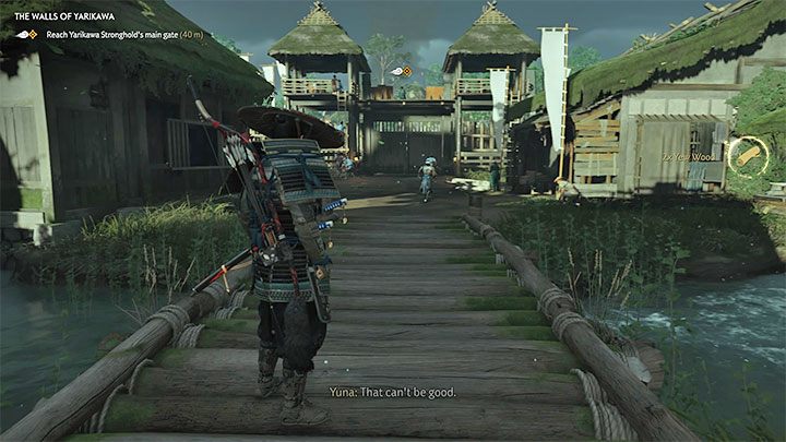 Go through a short tunnel and use a ladder - Ghost of Tsushima: The Walls of Yarikawa walkthrough - Act 2 - Ghost of Tsushima Guide, Walkthrough