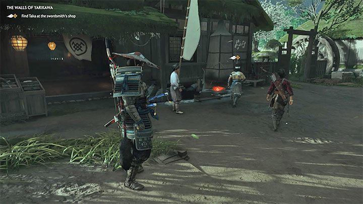 Your final objective is to find the swordsmiths shop that is inside the fortress - Ghost of Tsushima: The Walls of Yarikawa walkthrough - Act 2 - Ghost of Tsushima Guide, Walkthrough