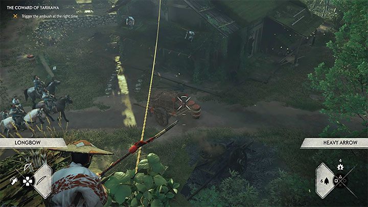 Jin and the others will automatically set up on rooftops - Ghost of Tsushima: The Coward of Yarikawa walkthrough - Act 2 - Ghost of Tsushima Guide, Walkthrough