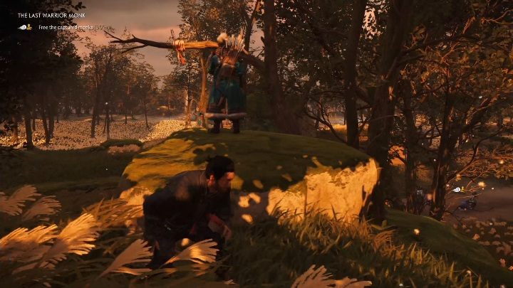 Try to quietly eliminate as many enemies as possible and then free the kidnapped monks - Ghost of Tsushima: The Last Warrior Monk walkthrough, A Norio Tale - A Norio Tale - Ghost of Tsushima Guide, Walkthrough