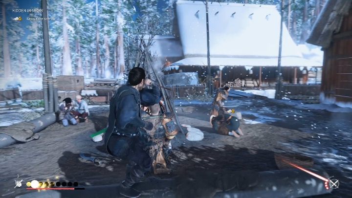 Your job is to kill all the Mongols and save the villagers - Ghost of Tsushima: Hidden in Snow walkthrough, Tales of Tsushima - Other tales - Ghost of Tsushima Guide, Walkthrough