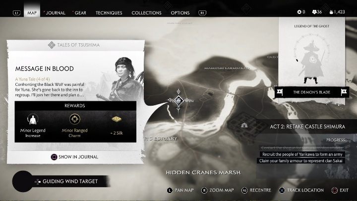 How to unlock: Complete the Black Wolf side mission - Ghost of Tsushima: Message in Blood walkthrough, A Yuna Tale - A Yuna Tale - Ghost of Tsushima Guide, Walkthrough