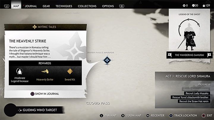 Quests from this category are marked blue on the map - Ghost of Tsushima: All Mythic Tales quests, list - Mythic Tales - Ghost of Tsushima Guide, Walkthrough