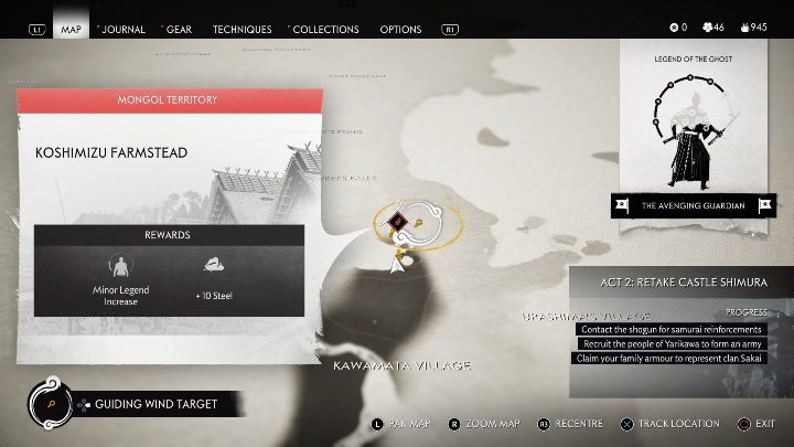 Location: Benkeis Fall - Ghost of Tsushima: Mongol Camps, Toyotama Region secrets map - Toyotama Region - Ghost of Tsushima Guide, Walkthrough