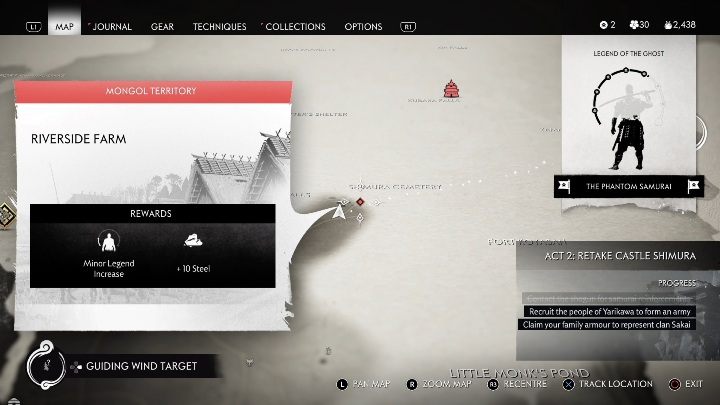 Location: Shimura Cemetery - Ghost of Tsushima: Mongol Camps, Toyotama Region secrets map - Toyotama Region - Ghost of Tsushima Guide, Walkthrough