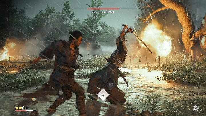Try to knock him off balance - Ghost of Tsushima: How to beat Yasuhira Koga? Video guide - Side quests - Ghost of Tsushima Guide, Walkthrough