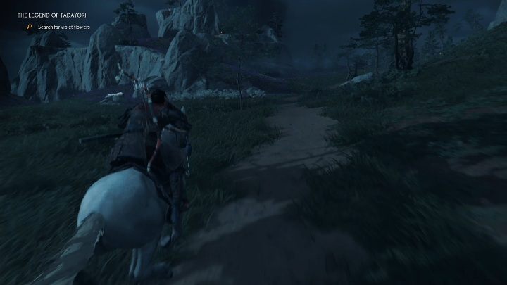 Your first objective is to find a mountain covered in chrysanthemums - Ghost of Tsushima: The Legend of Tadayori walkthrough, Mythical Tales, video - Mythic Tales - Ghost of Tsushima Guide, Walkthrough