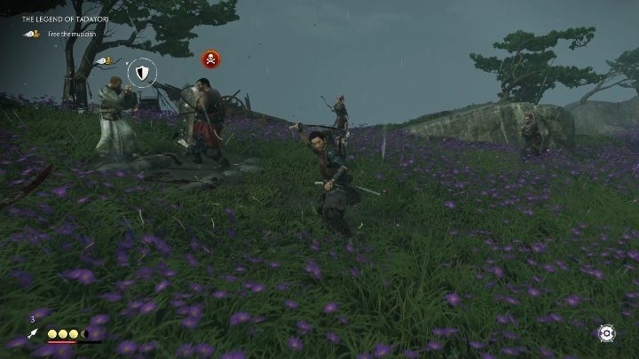 The last part of this mission is to ride to the southern part of the map and rescue a man - Ghost of Tsushima: The Legend of Tadayori walkthrough, Mythical Tales, video - Mythic Tales - Ghost of Tsushima Guide, Walkthrough