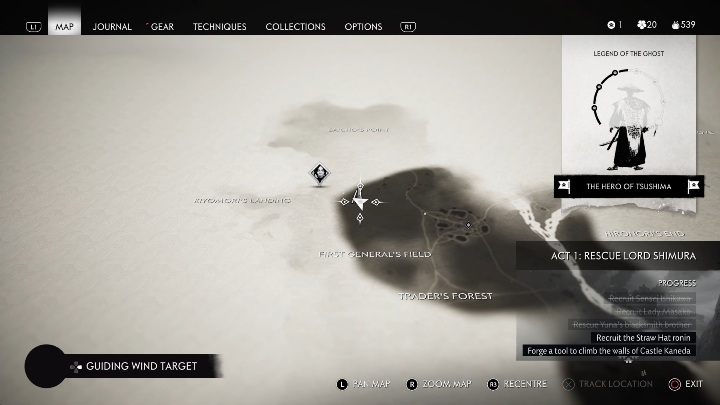 Location: First Generals Field - Ghost of Tsushima: Pillars of Honour, Izuhara Region secrets map, video guide - Izuhara Region - Ghost of Tsushima Guide, Walkthrough