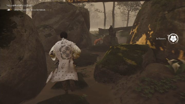 The fox is waiting for you right next to the path - Ghost of Tsushima: Inari Shrines, Toyotama Region secrets map, video guide - Toyotama Region - Ghost of Tsushima Guide, Walkthrough
