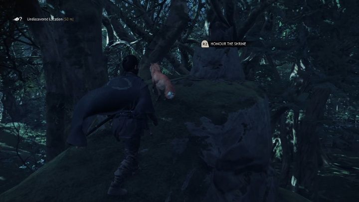Youll find this fox hole by a huge rocky mountain - Ghost of Tsushima: Inari Shrines, Toyotama Region secrets map, video guide - Toyotama Region - Ghost of Tsushima Guide, Walkthrough