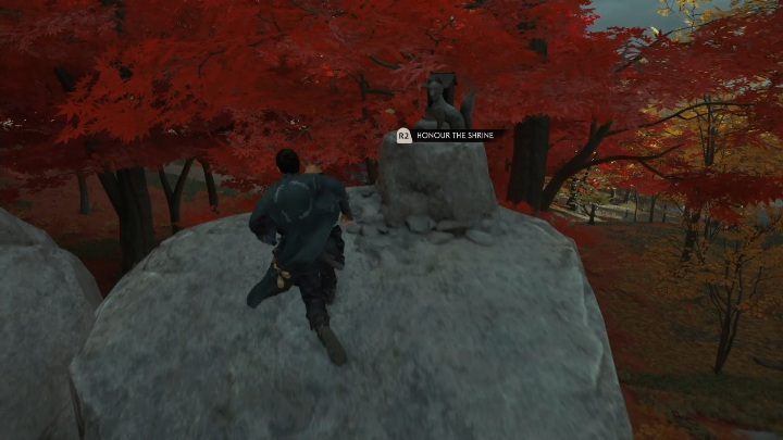 Youll find this fox den in the middle of a forest of autumn trees - Ghost of Tsushima: Inari Shrines, Toyotama Region secrets map, video guide - Toyotama Region - Ghost of Tsushima Guide, Walkthrough