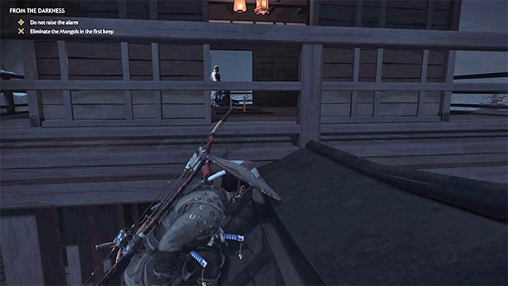 There are two Mongols on the second floor - Ghost of Tsushima: From the Darkness walkthrough, video guide - Act 2 - Ghost of Tsushima Guide, Walkthrough