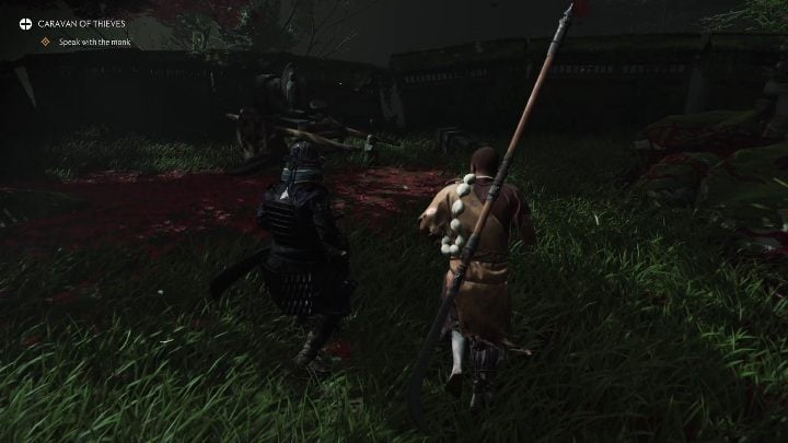 You start by talking to a monk - GoT Legends: Caravan of Thieves - Walkthrough - Ghost of Tsushima Guide, Walkthrough