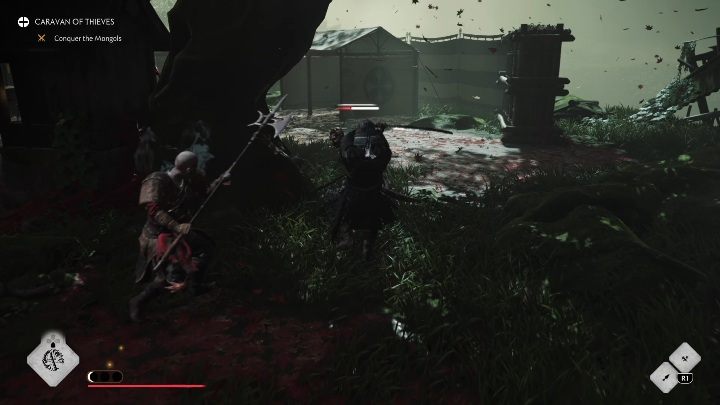 After talking to the monk, a number of enemies appear - GoT Legends: Caravan of Thieves - Walkthrough - Ghost of Tsushima Guide, Walkthrough