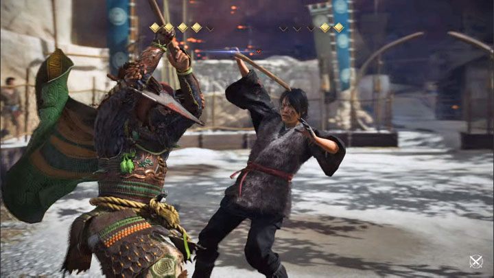 Take will respond with a blue attack, which is quite difficult to dodge - Ghost of Tsushima Iki Island: How to beat Take? - The Hidden Cove Tournament - arena battles - Ghost of Tsushima Guide, Walkthrough