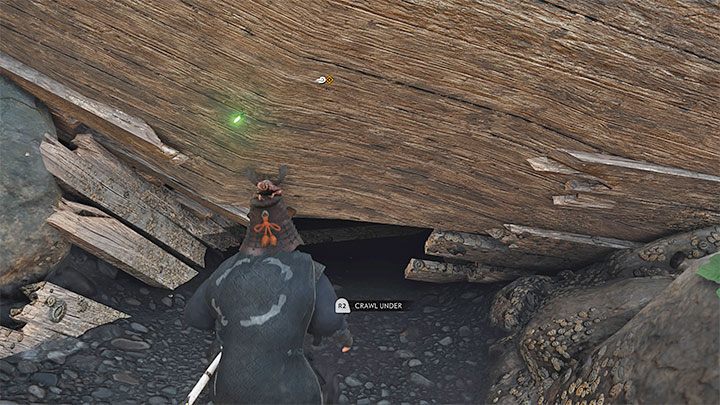 Investigate the area to the left of the guarded passage - Ghost of Tsushima Iki Island: The Legacy of Kazumasa Sakai - walkthrough - Mythic Tales - Ghost of Tsushima Guide, Walkthrough