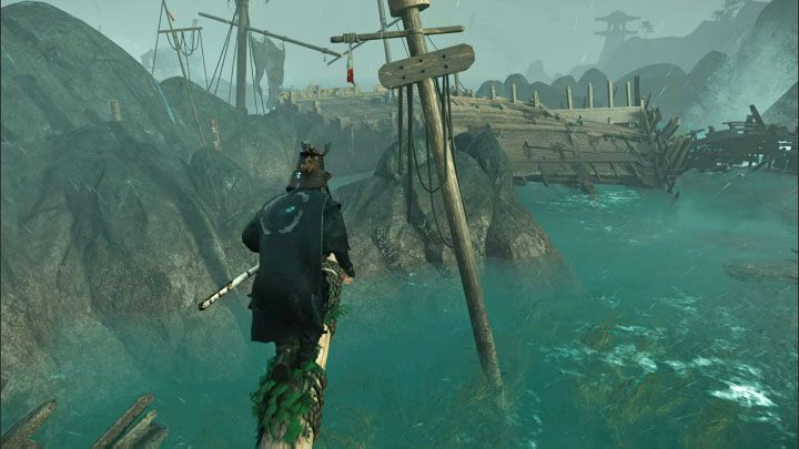 You can now jump on the wreckage that was moved just now - Ghost of Tsushima Iki Island: The Legacy of Kazumasa Sakai - walkthrough - Mythic Tales - Ghost of Tsushima Guide, Walkthrough