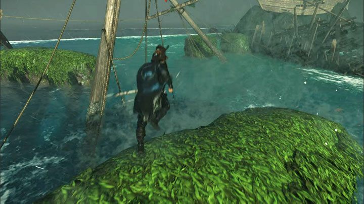 Starting from here, you have to avoid the big waves crashing on the rocks because they can push Jin into the water and force you to repeat the section - Ghost of Tsushima Iki Island: The Legacy of Kazumasa Sakai - walkthrough - Mythic Tales - Ghost of Tsushima Guide, Walkthrough