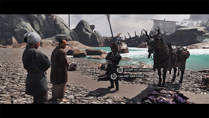 Meet the people from the camp to end this quest - Ghost of Tsushima Iki Island: The Legacy of Kazumasa Sakai - walkthrough - Mythic Tales - Ghost of Tsushima Guide, Walkthrough